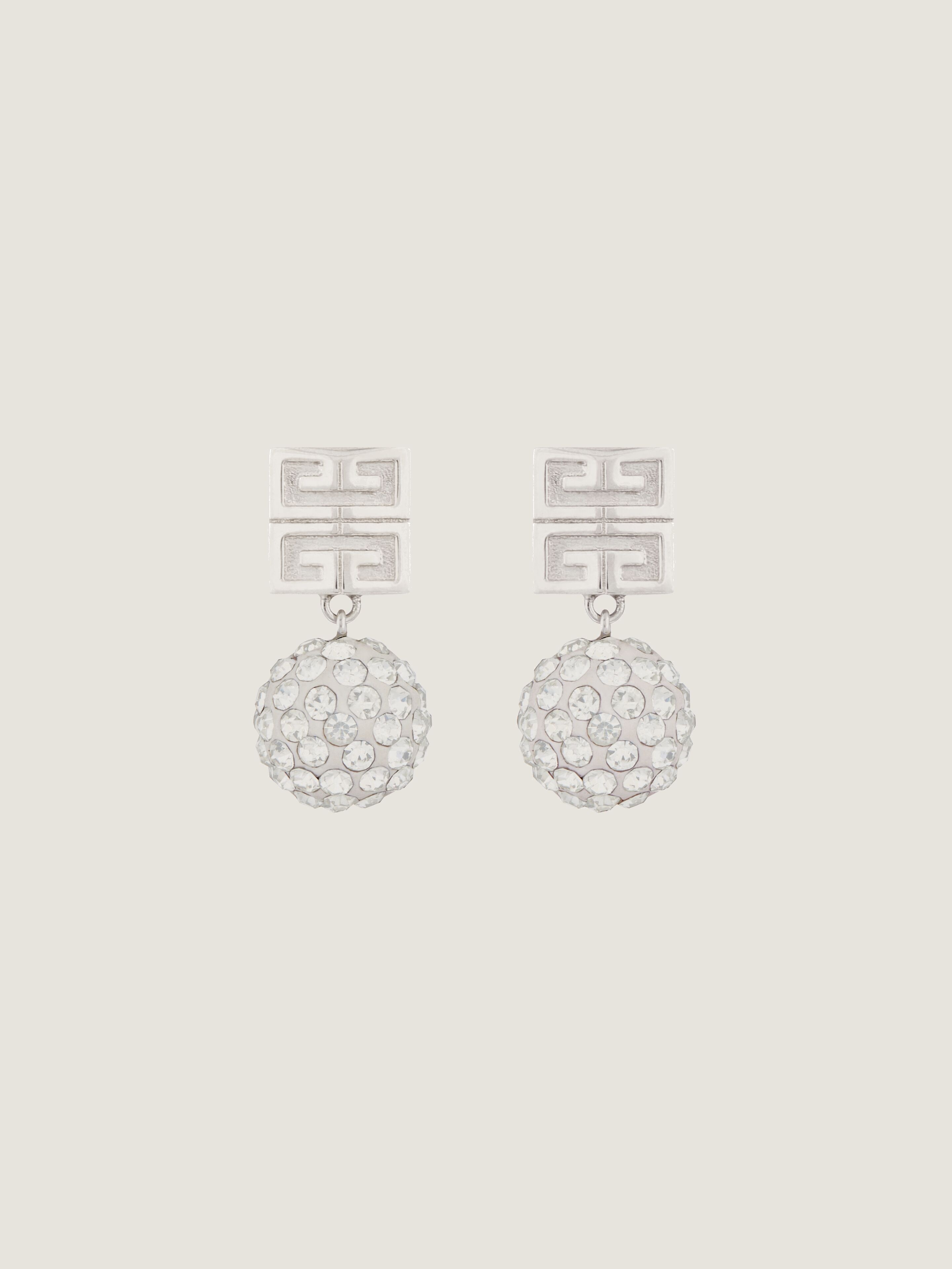4G earrings in metal with crystals